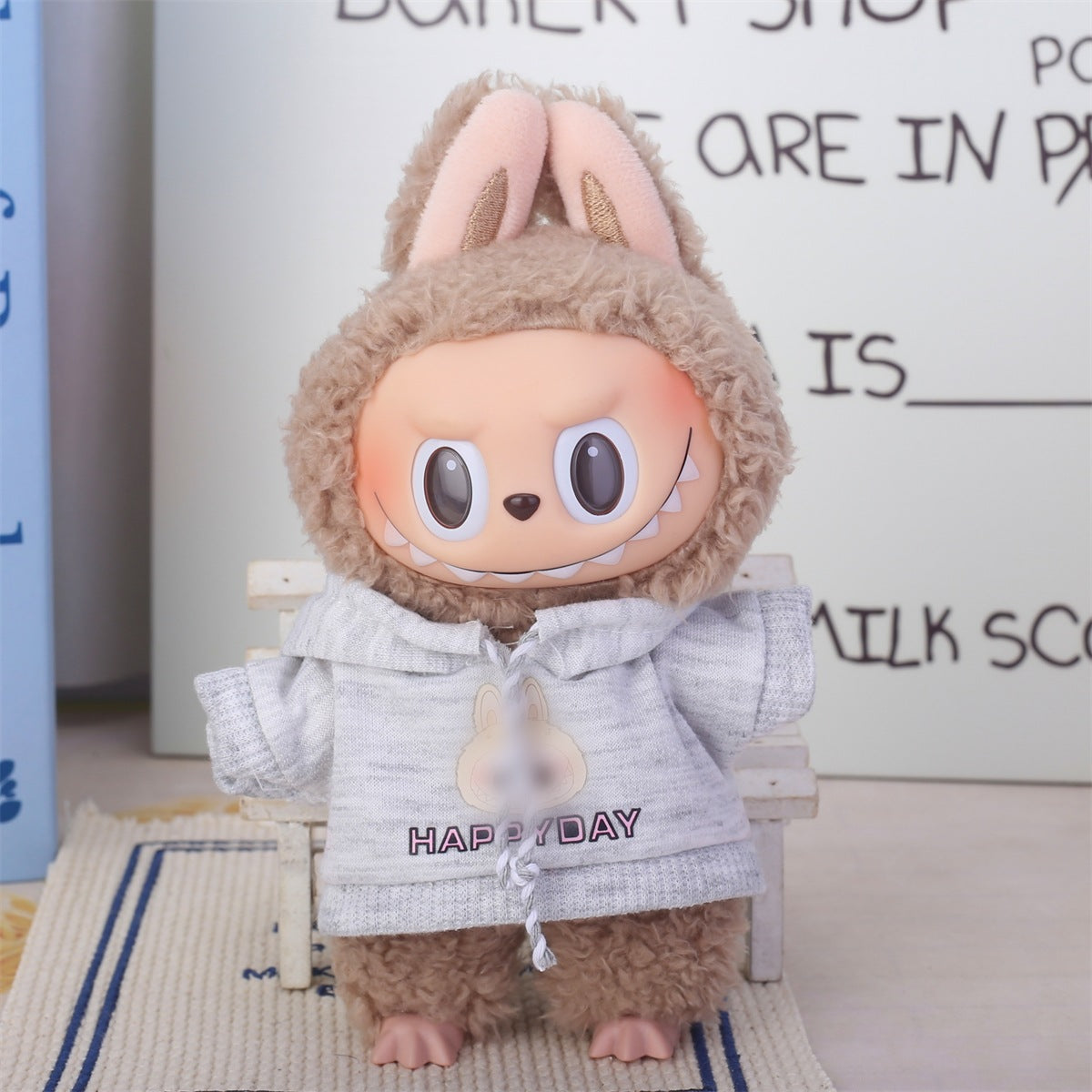 17cm Labubu Second Generation Clothes Labubu Plush Doll Toy Dress Denim suit Skirt Doll Clothes