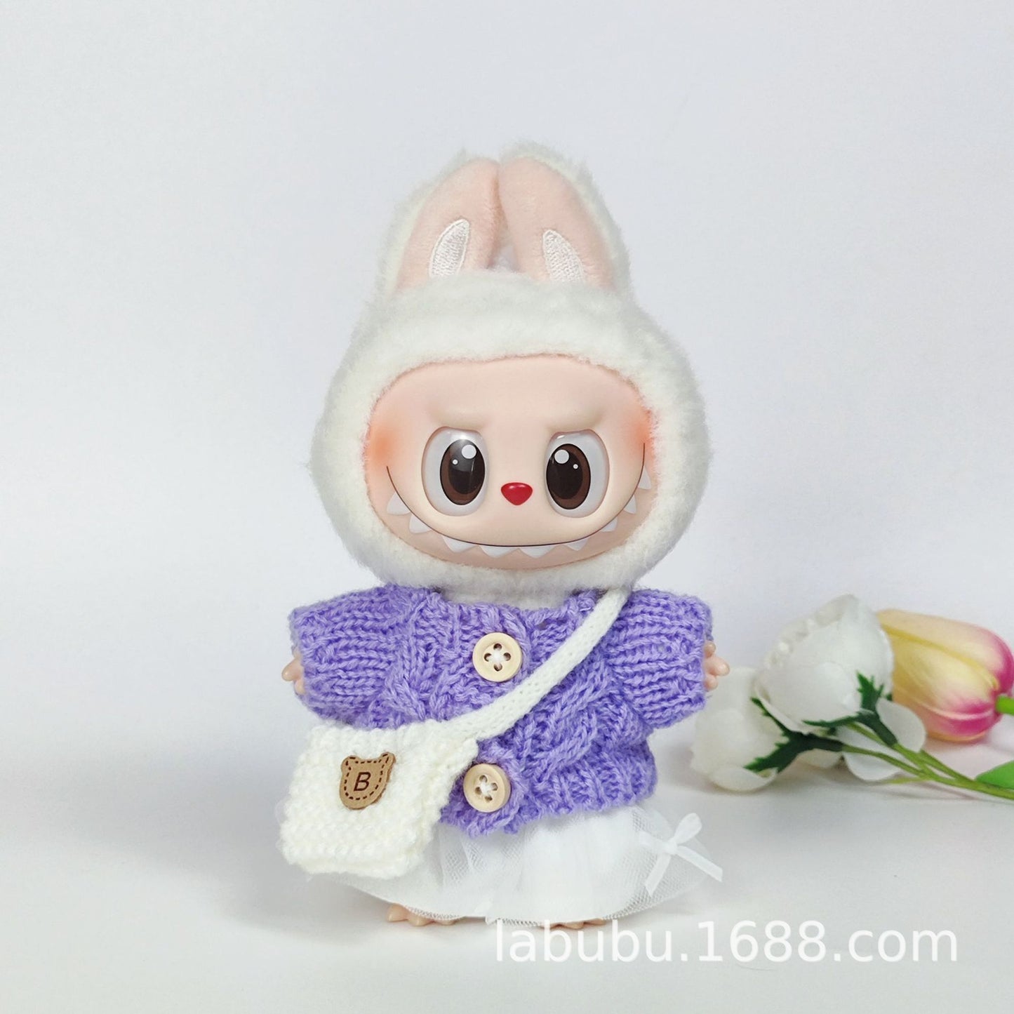Labubu Doll Outfit - 17cm Sweater, Skirt & Bag Set for 1st-3rd Gen