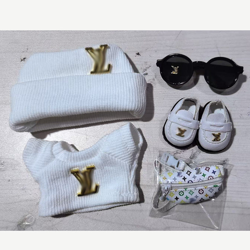 Labubu Doll Hooded Sweater & Hat Outfit for 17cm Vinyl Doll