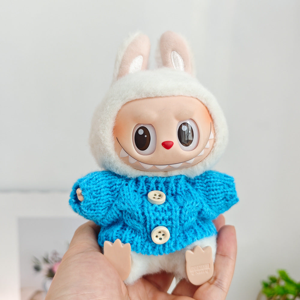 Labubu Doll Outfit - 17cm Sweater, Skirt & Accessories Set