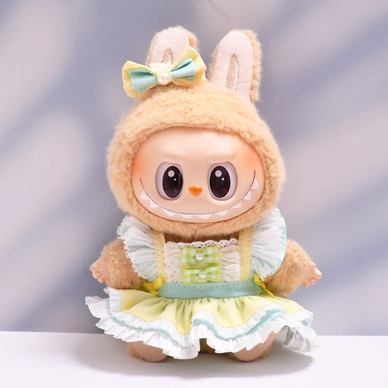 Labubu Doll Princess Dress Set for 1st & 2nd Gen Pendants - Pink & Green