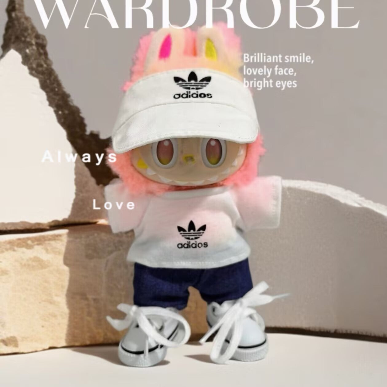 Labubu Doll Outfit - Black & White Hoodie & Pants Set