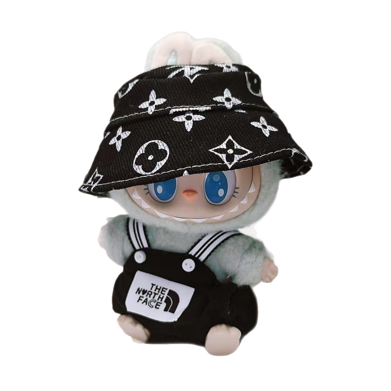 Labubu Doll Clothes Set - Green, White, Black, Brown Outfits with Accessories