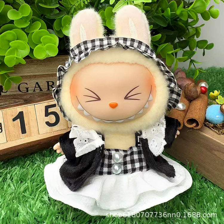 Suitable for Labubu Doll Clothes, Plush Vinyl Sitting Party First, Second and Third Generation Replacement Skirt Suit