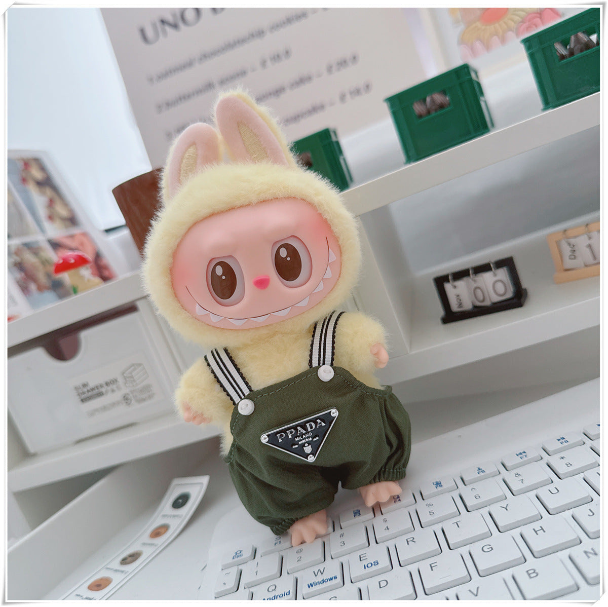 Labubu Doll Clothes - 17cm & 10cm Cotton Overalls & T-Shirts
