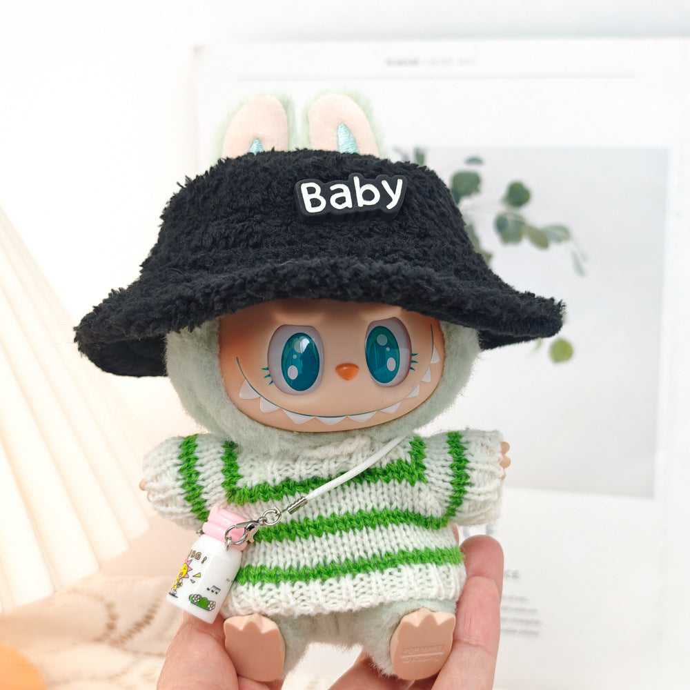 Clothing Only: First, Second, and Third Generation Blind Box Labubu Pendant Clothing, Sitting Labubu Party Doll Pink Sweater