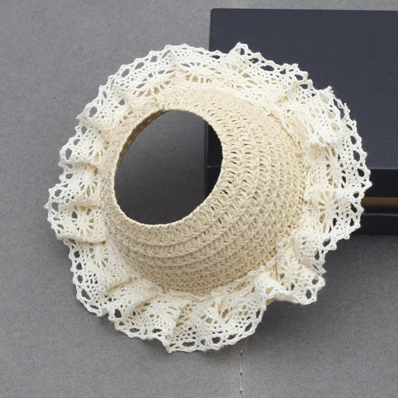 Labubu Doll Straw Hat - Woven Top Accessory for 17cm Pendant Dolls