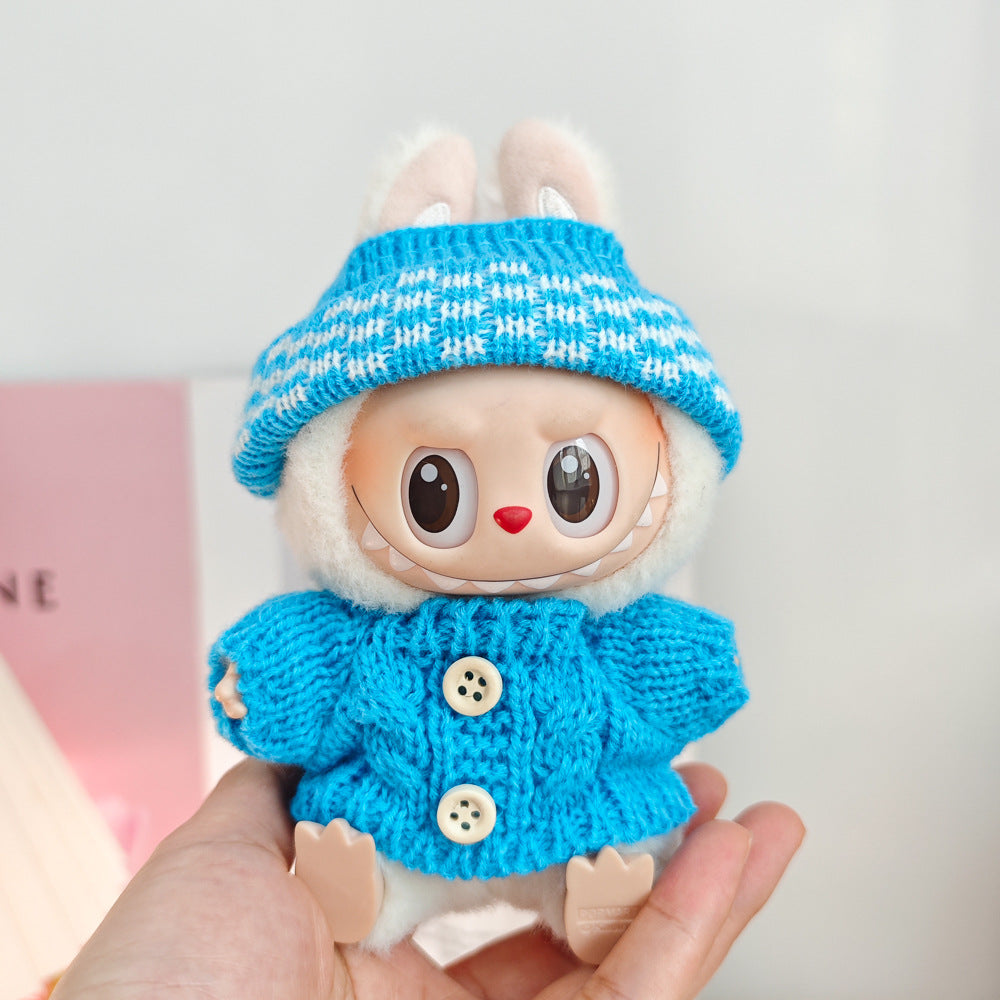 Labubu Doll Outfit - 17cm Sweater, Skirt & Accessories Set