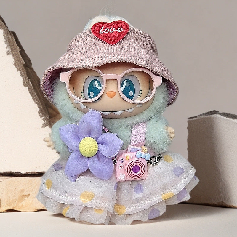 Labubu Doll Outfit Set - Skirt, Hat & Accessories