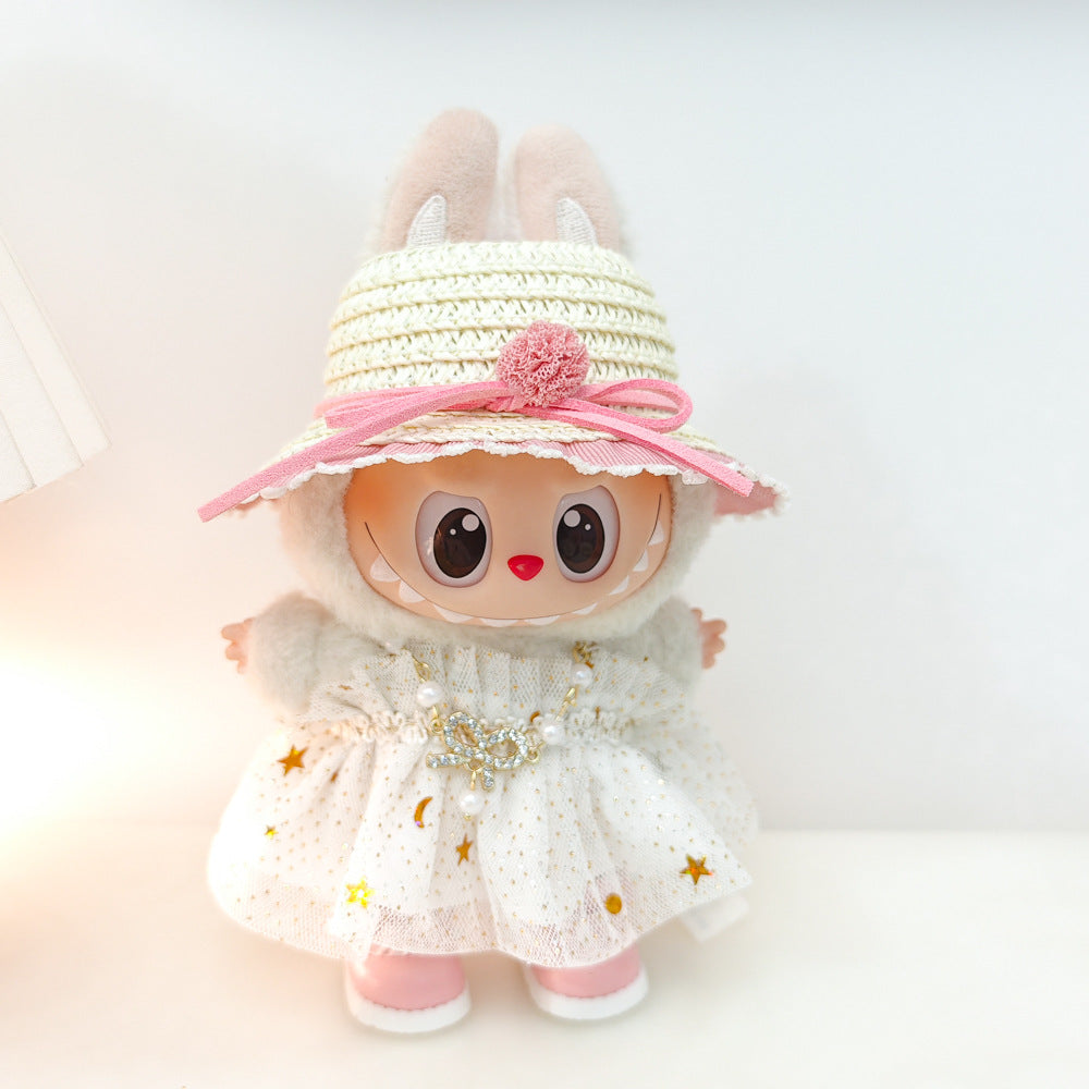 Labubu Doll Sparkling Star Skirt Outfit with Accessories for 17cm Vinyl Doll