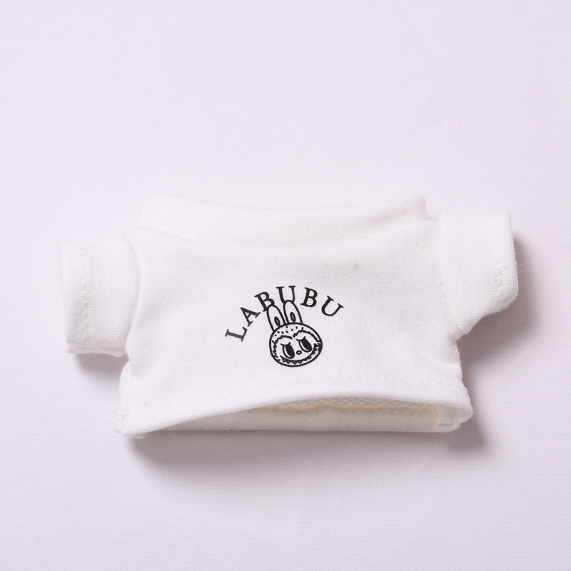 Labubu Doll Baby Clothes Outfit - White T-Shirt & Pants Suit Set
