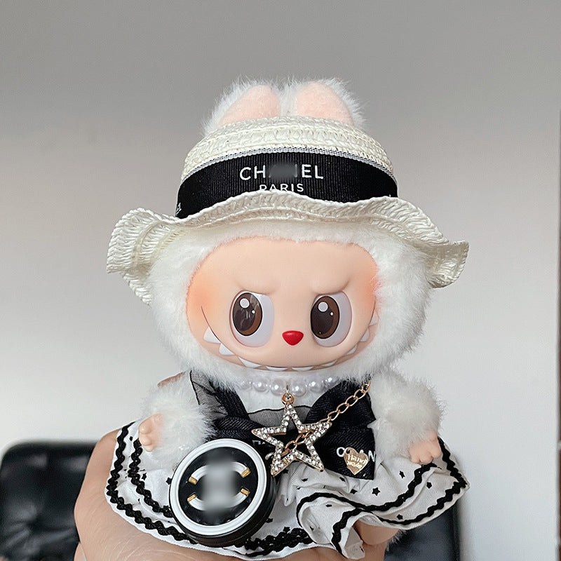 Labubu Doll White Skirt Outfit for 17cm Labubu