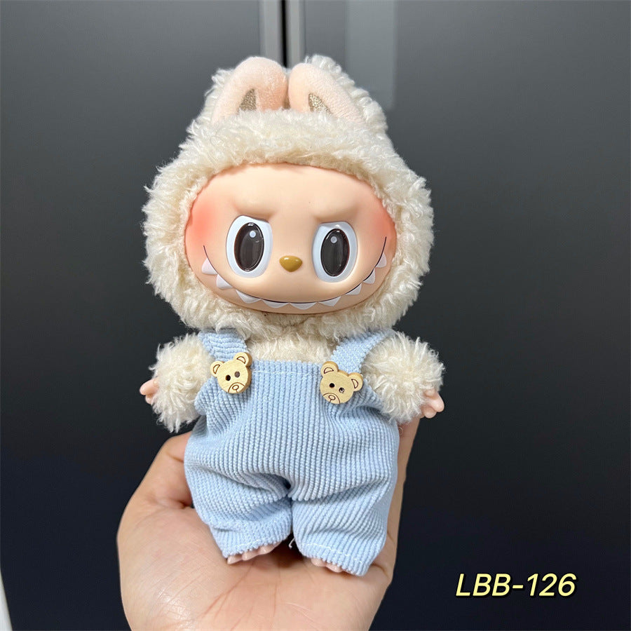 Labubu Wearable Baby Clothes Vinyl Labubu 17cm Doll Cute Dress-Up Casual Suit Skirt Plush Clothes