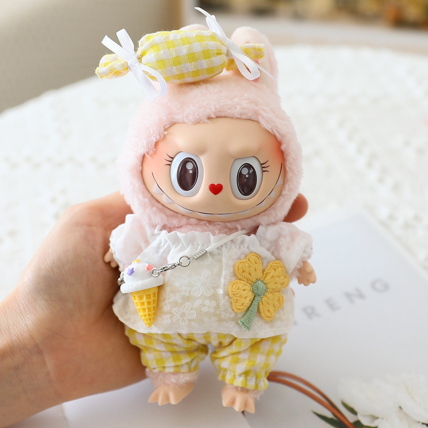 Only Clothes Labubu Clothes First Generation Second Generation Third Generation Labubu Pendant Summer Replacement Four-Leaf Clover Candy