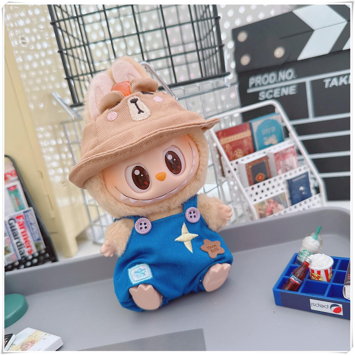 Labubu Doll Outfit - Cute Strappy Pants & Overalls for 10cm & 17cm Dolls