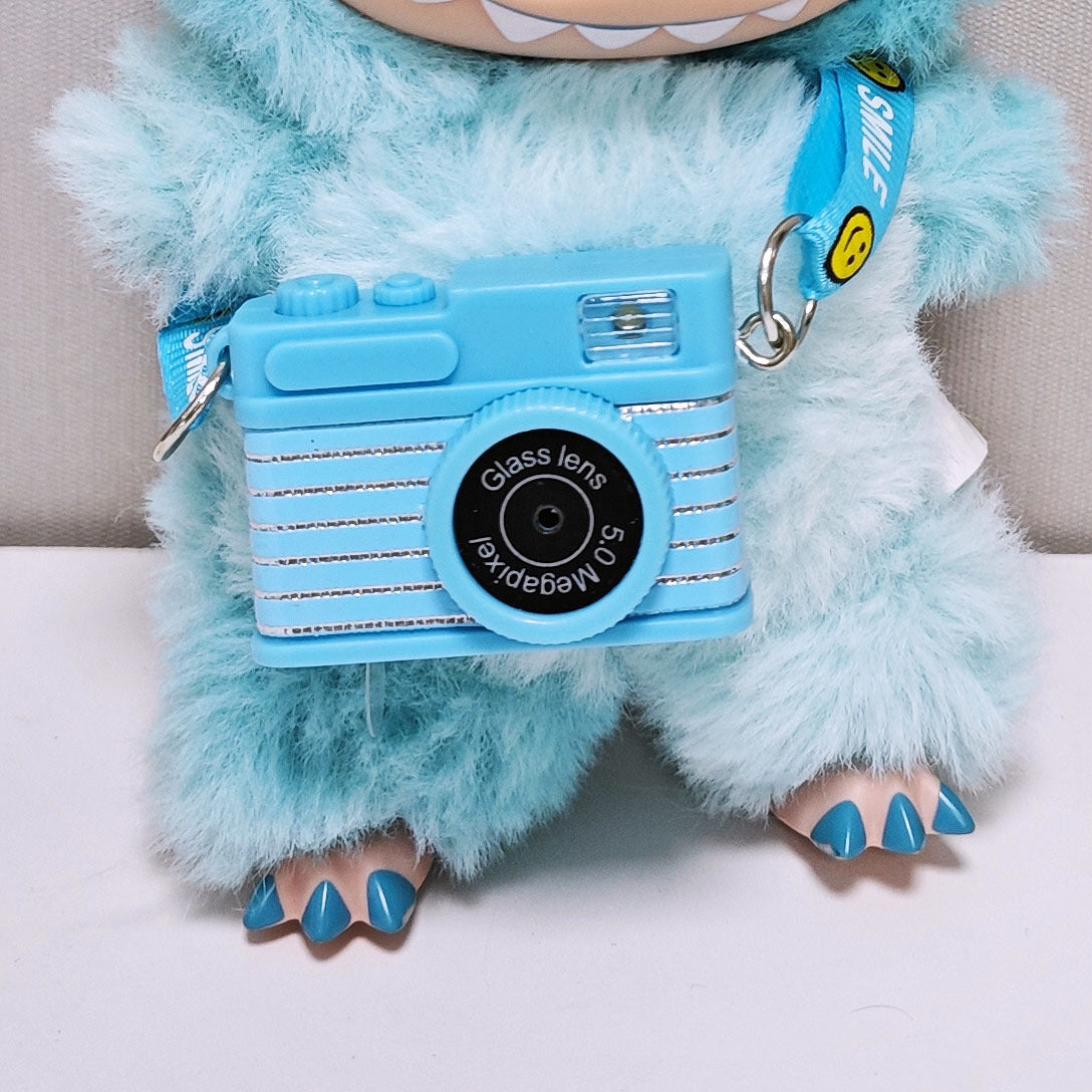 Labubu Doll Mini Camera Pendant - Black, Pink, Blue, Yellow