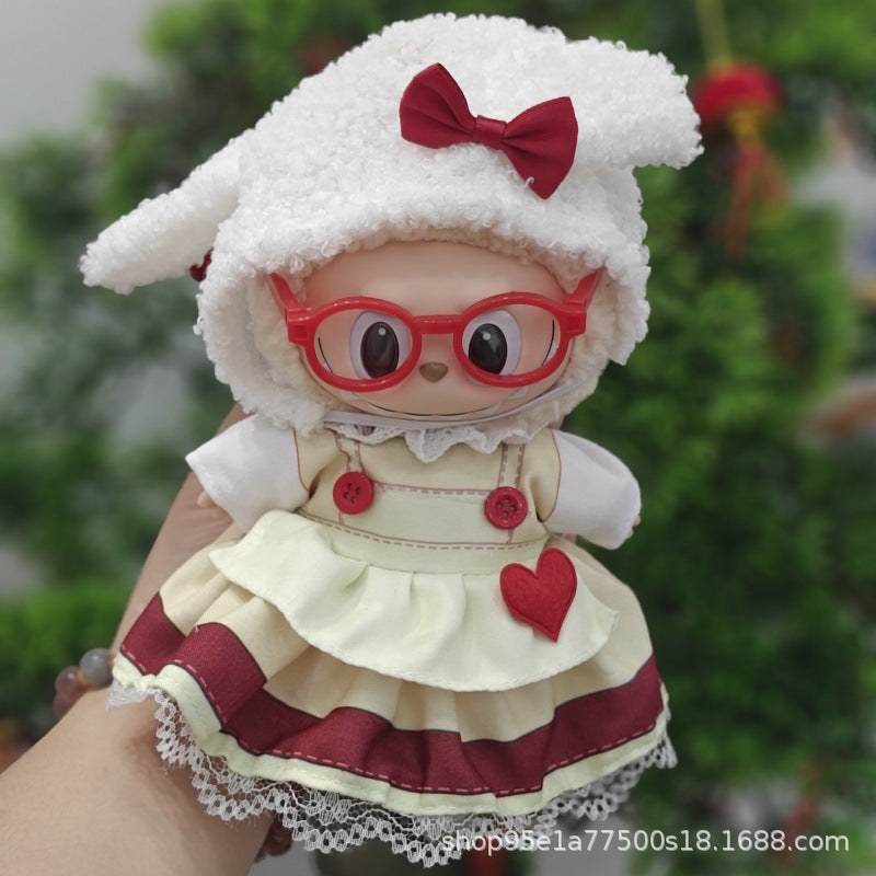 Labubu Doll Clothes for 17cm Plush Doll - Cute Dress-Up Outfits