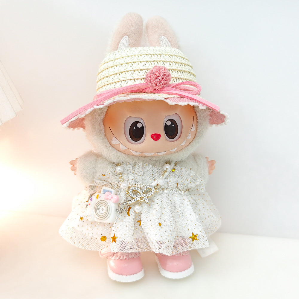 Labubu Doll Sparkling Star Skirt Outfit with Accessories for 17cm Vinyl Doll