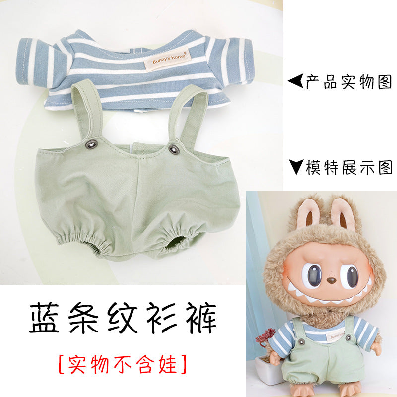 Casual clothes suitable for pulling cloth clothes for 37cm Labubu vinyl doll clothes replacement suit shoes bag
