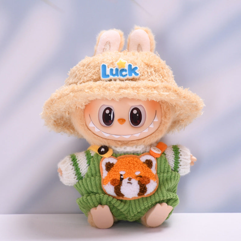 Labubu Doll Overalls Outfit - Persimmon, Fox, Apple, Biscuit Colors