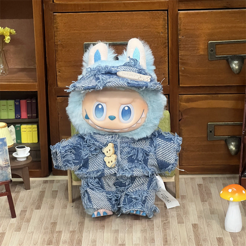 Labubu Doll Clothes 17cm Pendant First, Second and Third Generation Vinyl Plush Doll Replacement Clothes Set Wholesale