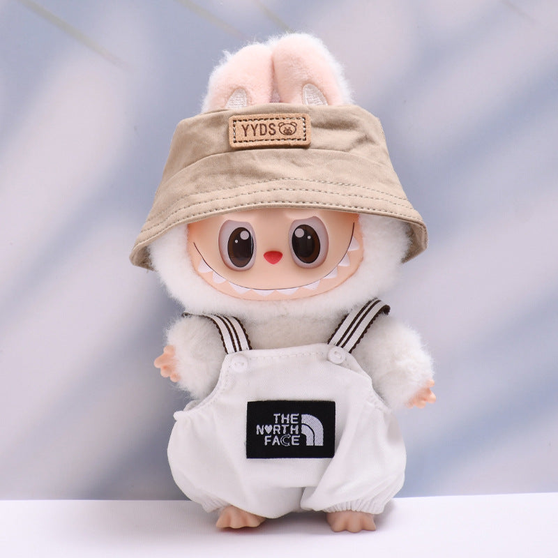 Labubu Doll Overalls & Hat Set - Trendy Outfit for 1st & 2nd Gen Pendant Labubu