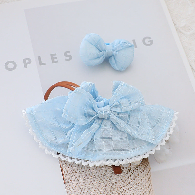 Generation II Blind Box Labubu Hanging Clothes Rab Cloth Sit Party Clothes Doll Summer Straw Hat Skirt