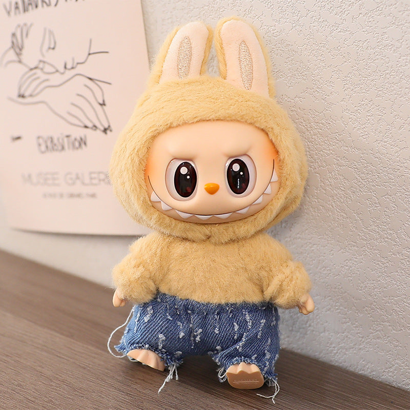 Generation One and Two Rags Clothes Labubu Blind Box Keychain Vinyl Doll Sweater suit Hat Shoes Glasses