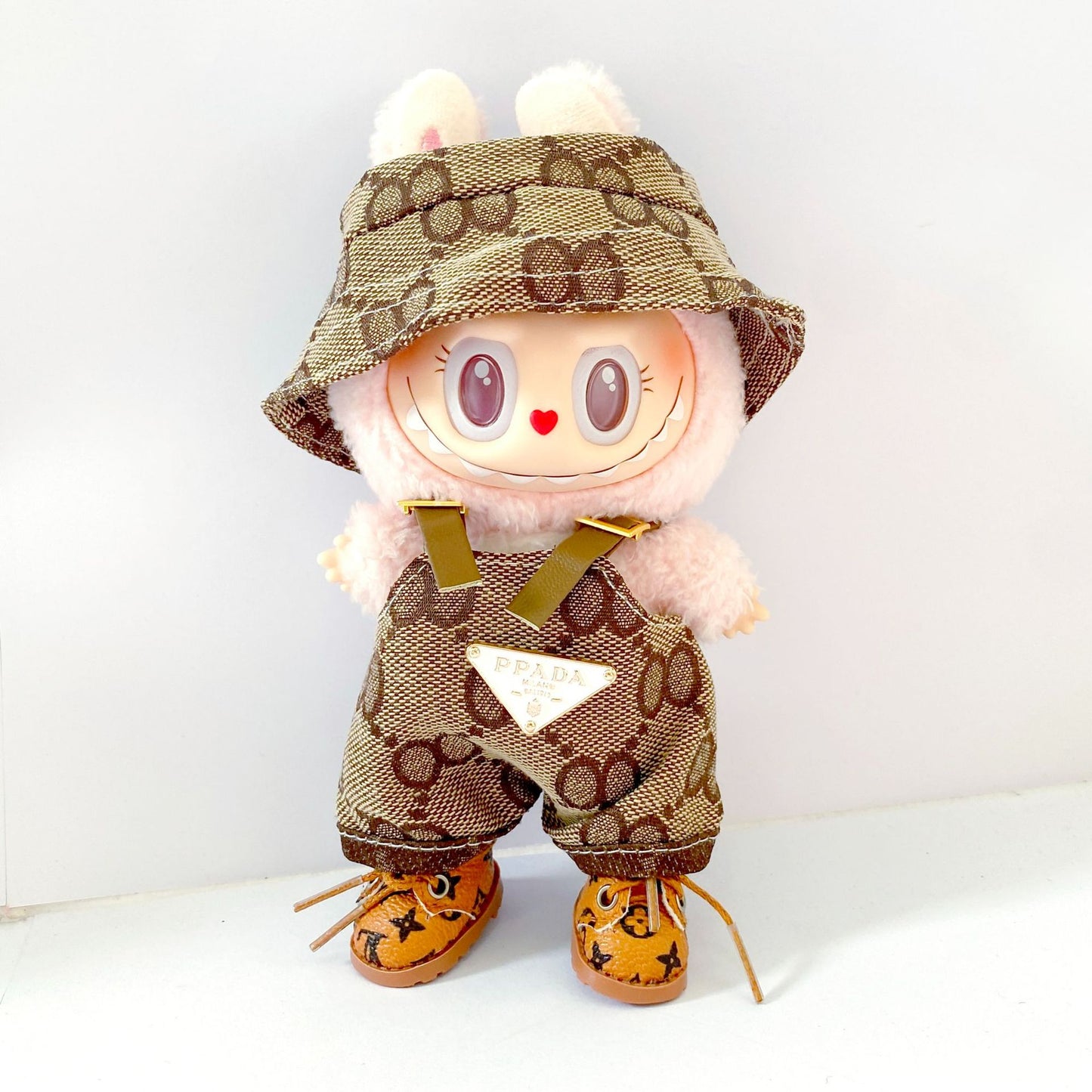 Labubu Doll Outfit - 17cm Party Clothes Set with Skirt, Suspenders & Accessories