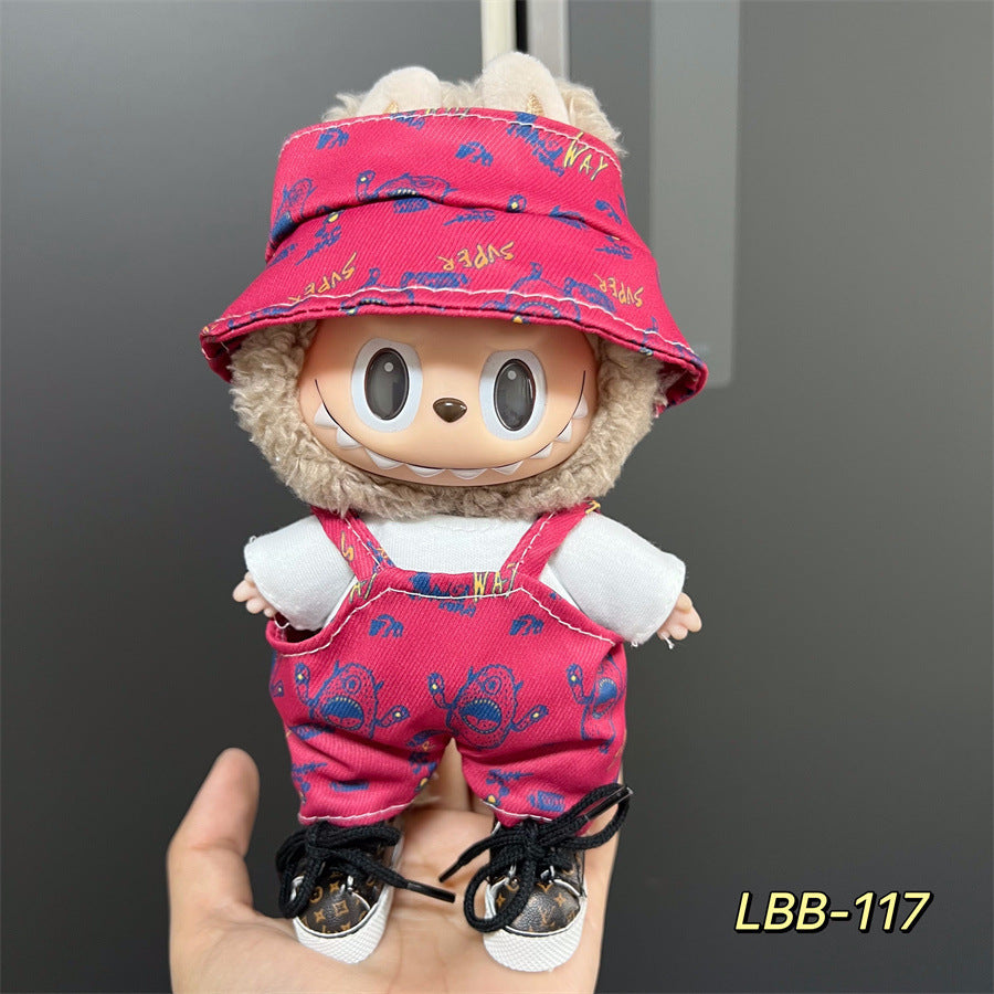 Labubu Wearable Baby Clothes Vinyl Labubu 17cm Doll Cute Dress-Up Casual Suit Skirt Plush Clothes