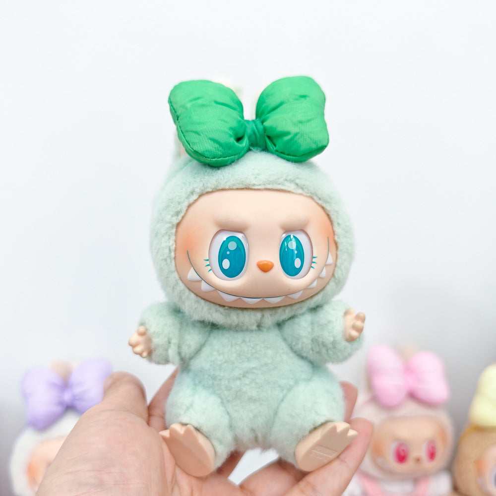 Labubu Doll Outfit Set - Knitted Sweater & Gauze Skirt with Bow Headband