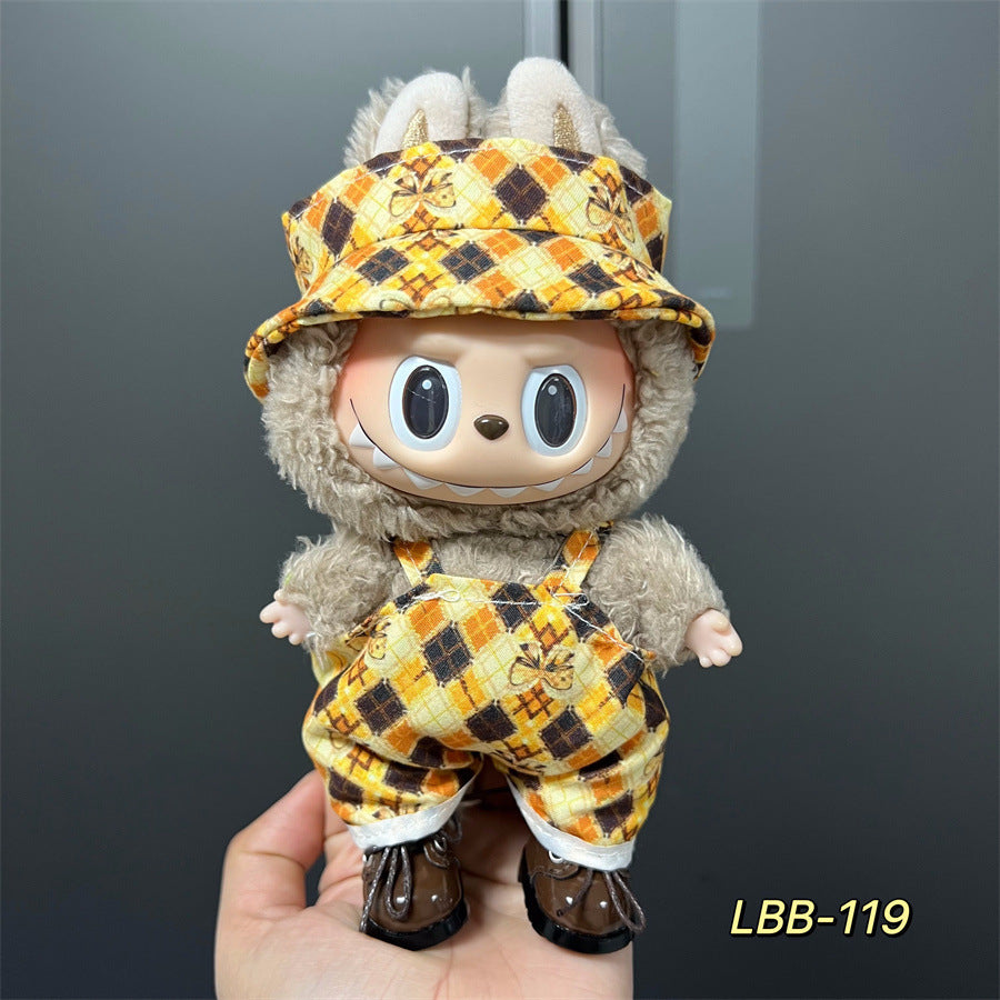 Labubu Wearable Baby Clothes Vinyl Labubu 17cm Doll Cute Dress-Up Casual Suit Skirt Plush Clothes