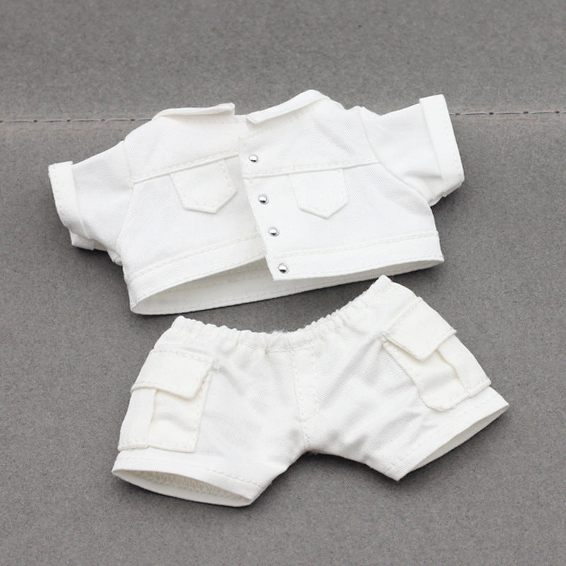 Pendant Labubu Doll Coat One, Two and Three Generation Labubu Doll Denim Jacket Coat Pocket Pants suit