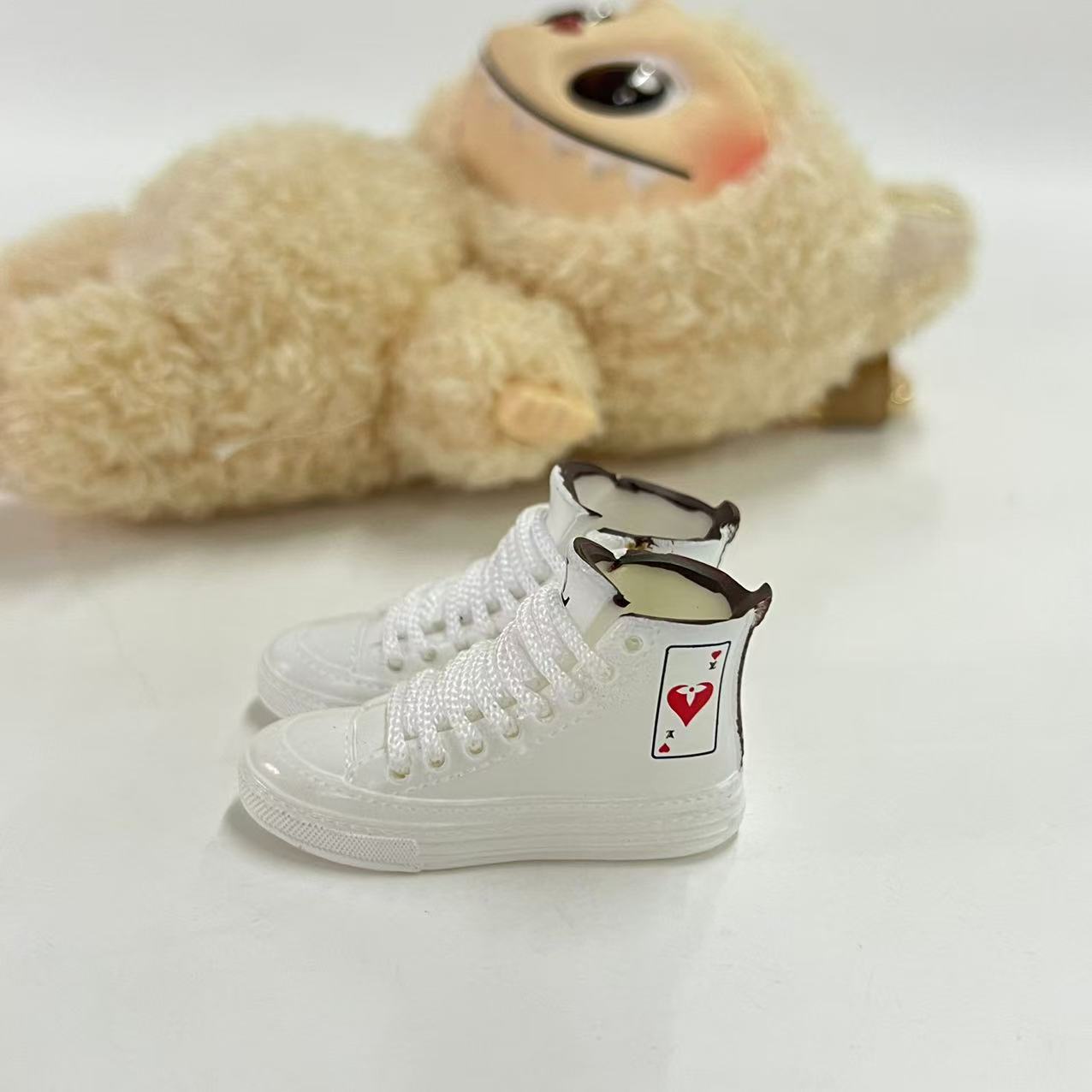 Labubu Plush Doll Clothes 17cm Plush Vinyl Doll Bag Hanging Replacement Shoe Model Pendant Blind Box