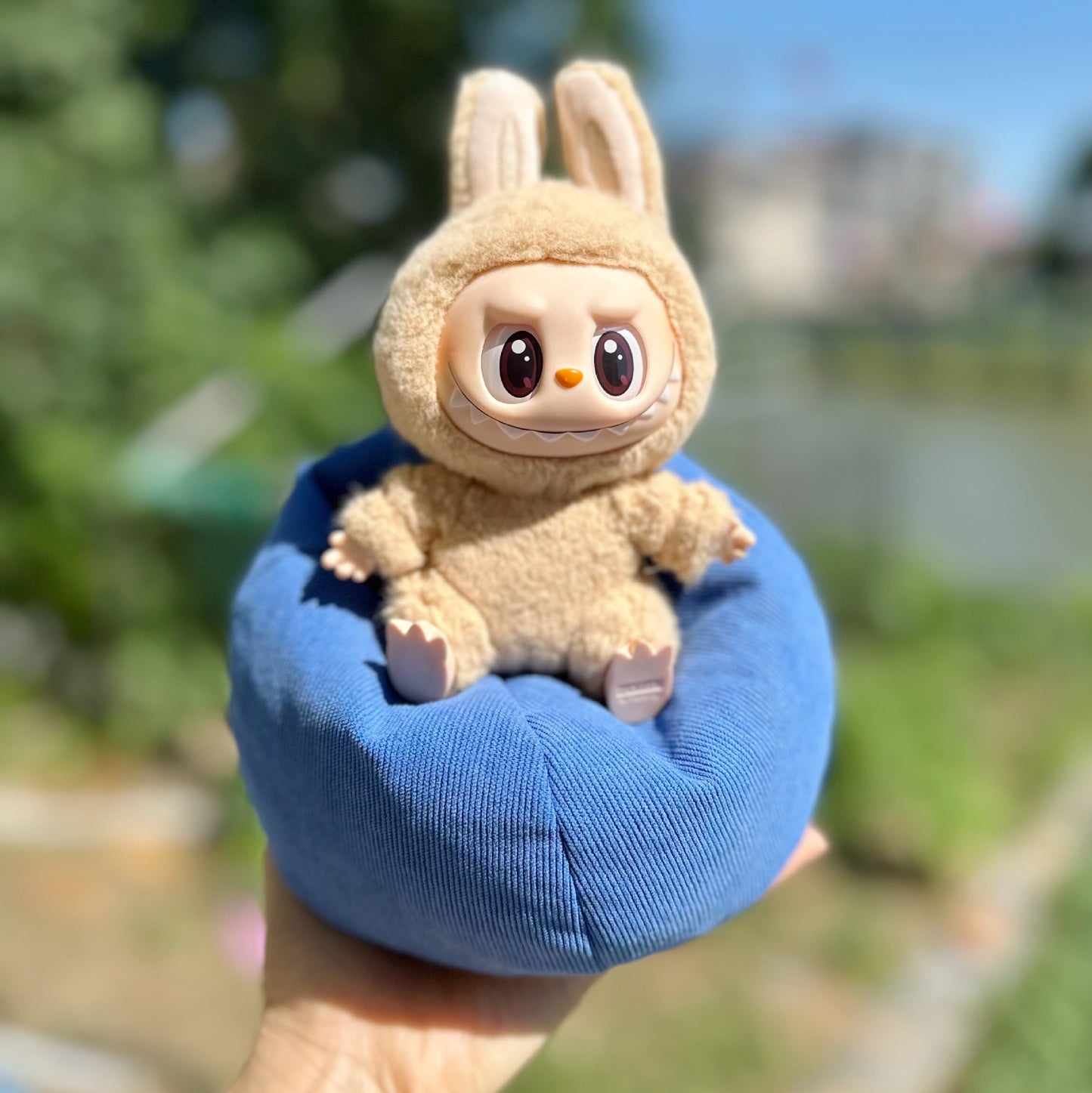Blind Box Labu Doll Sleeping Bed Lazy Doll Sofa 17CM Doll Bean Bag Lying Chair Car