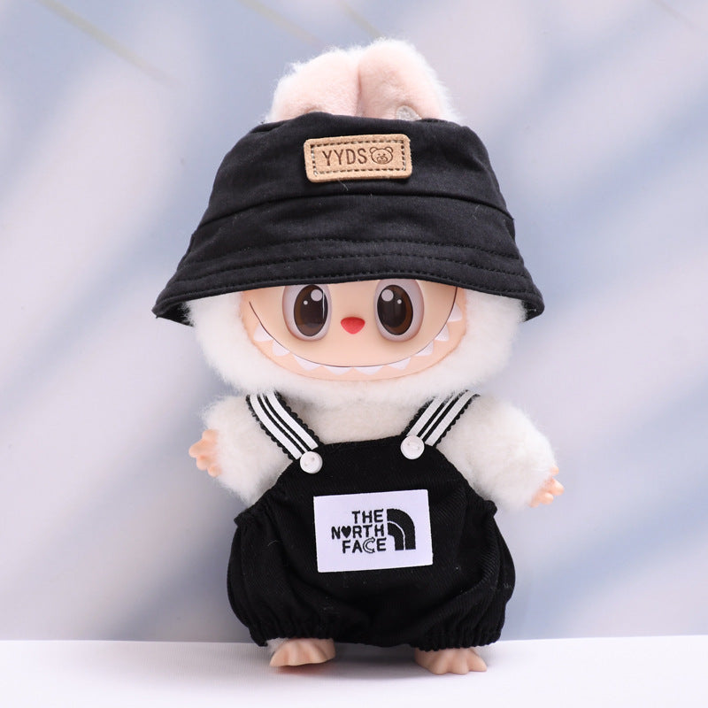 Labubu Doll Overalls & Hat Set - Trendy Outfit for 1st & 2nd Gen Pendant Labubu