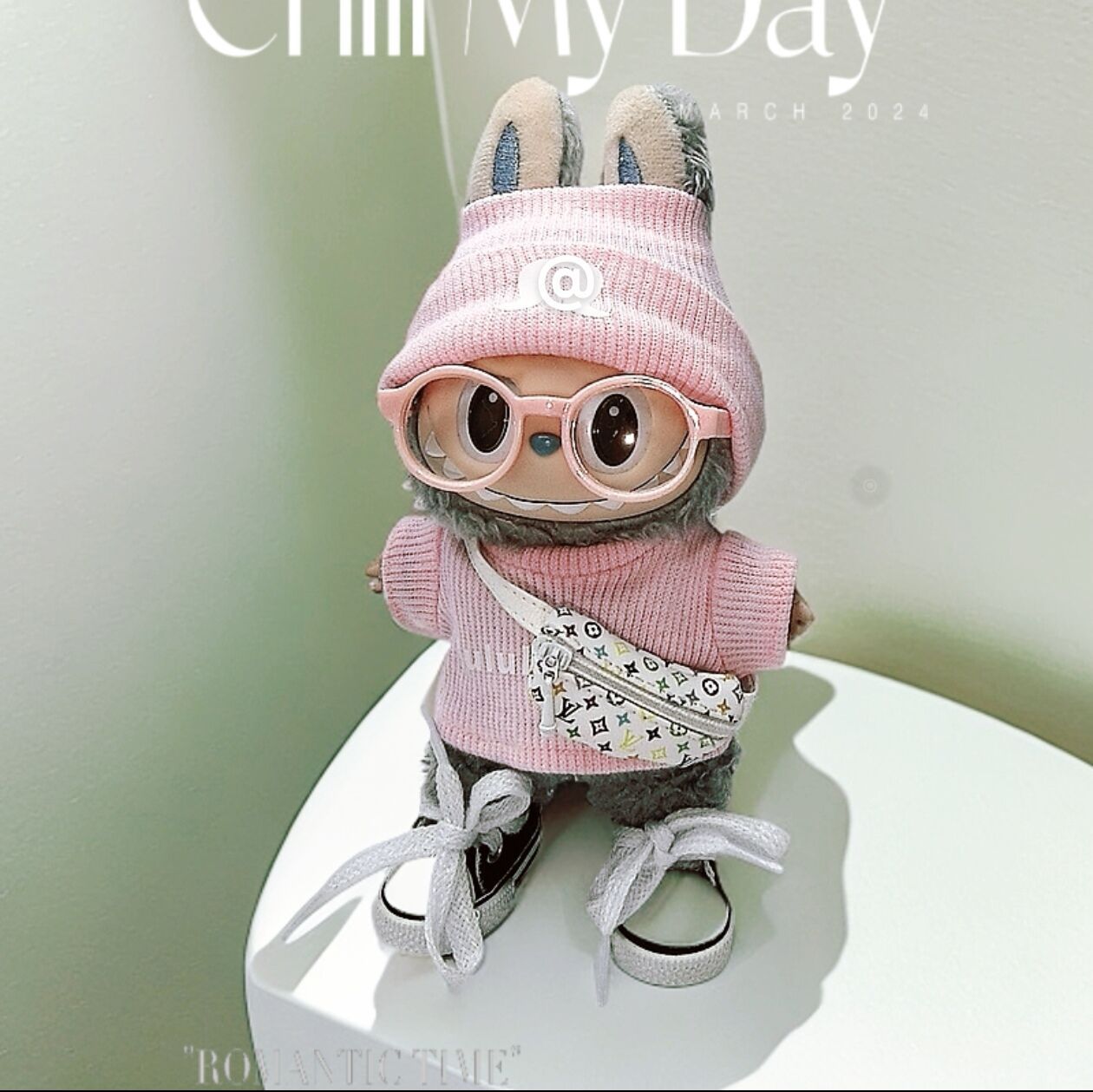 17cm Labubu Doll Pink Two-Piece Outfit Set