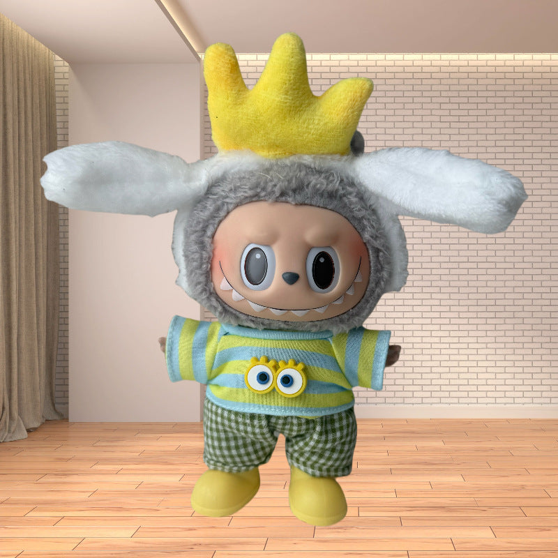 New 17CM Labubu Pendant for Baby Clothes high quality Labubu Blind Box Pendant Doll Clothes Decorative suit