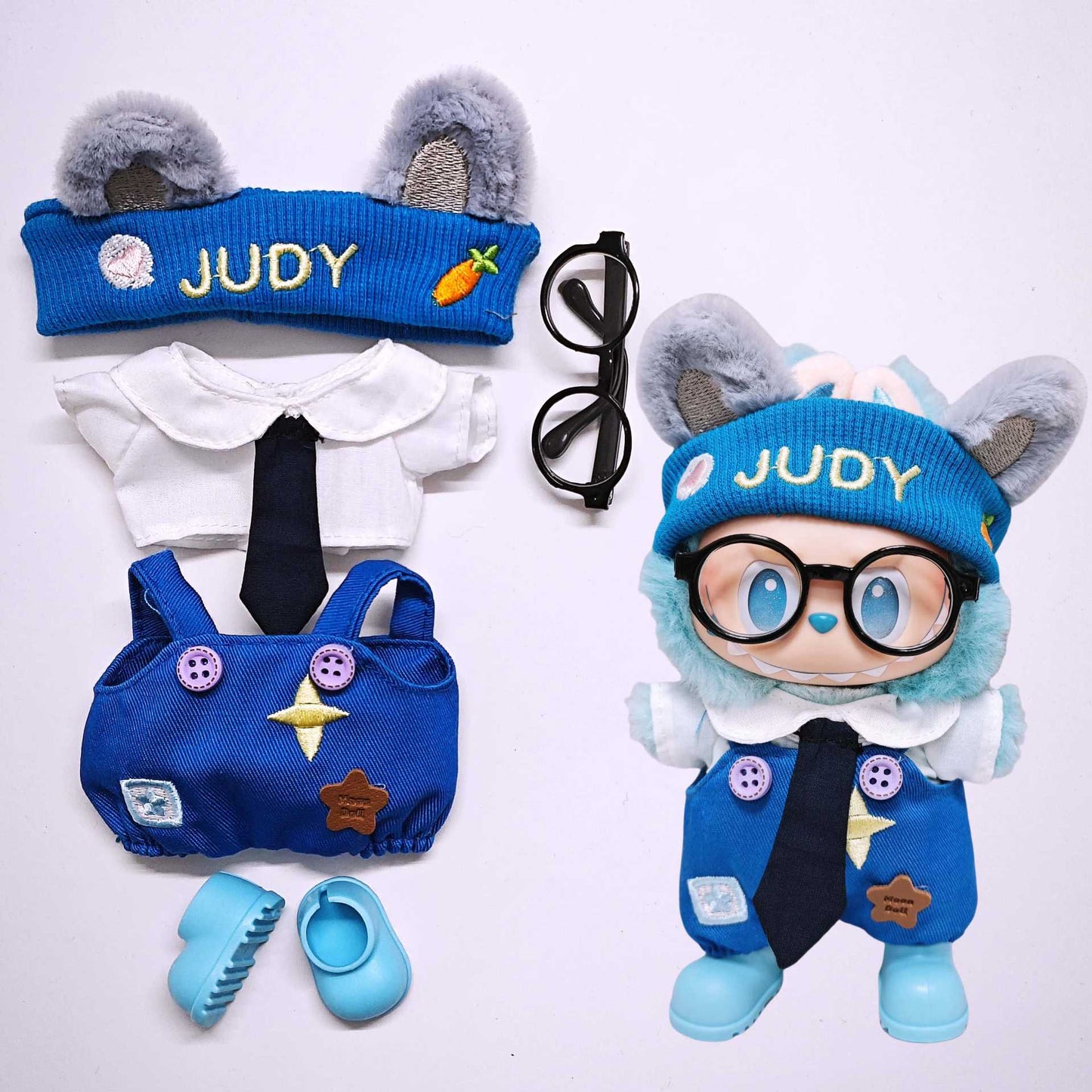 Labubu Clothes Tie Star Bone Suspenders Labubu Doll Outfit Replacement for Labubu First, Second, and Third Generations Universal