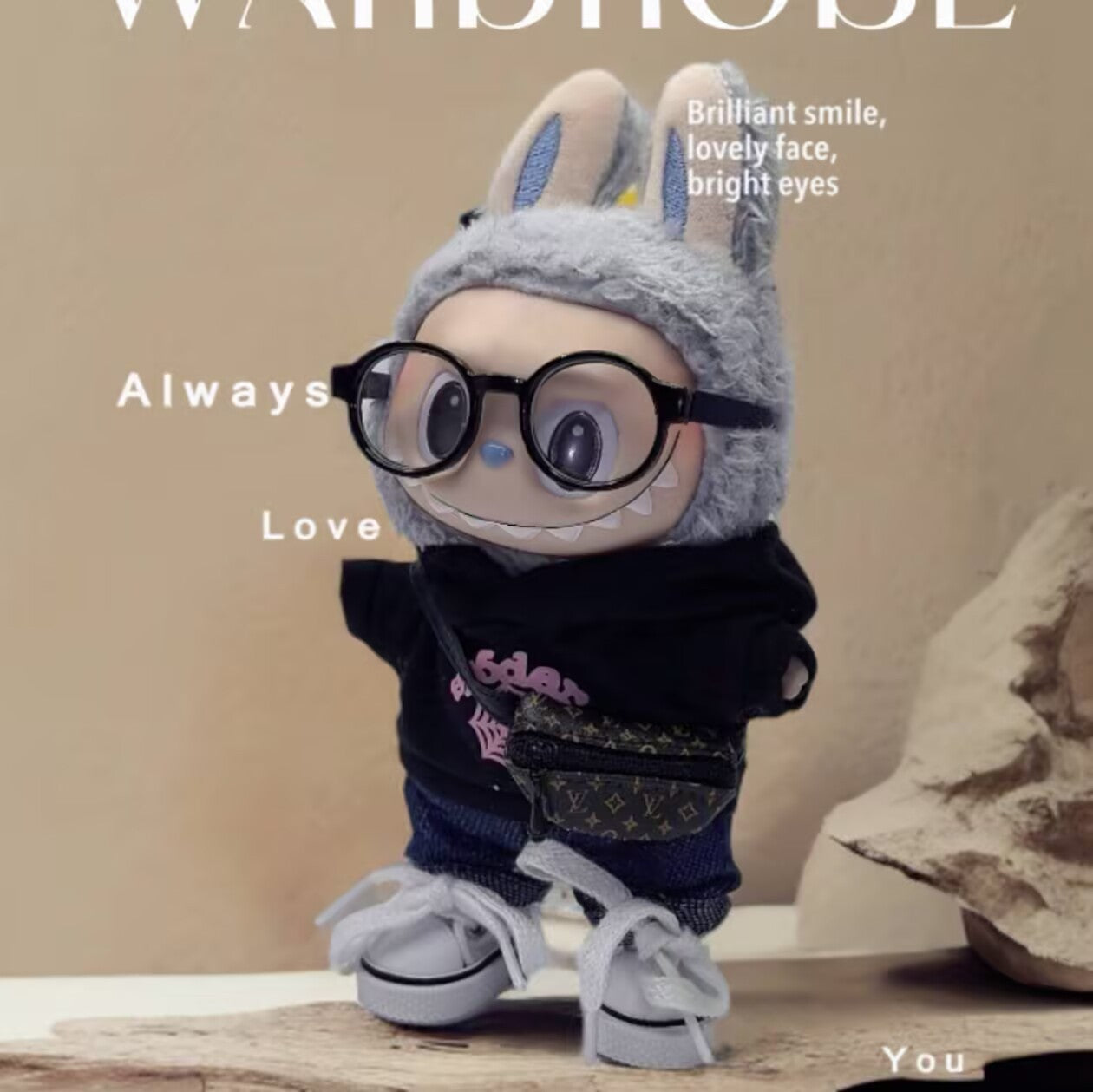 Labubu Doll Outfit - Alo Series Pink Cloud & Jeans Suit