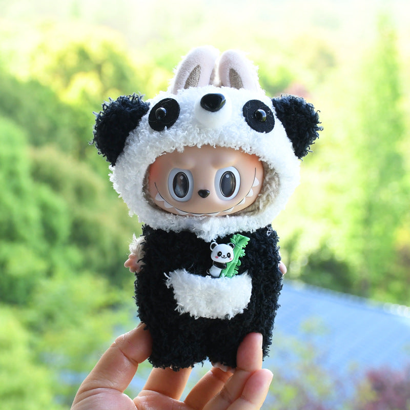 17cm Blind Box Rab Cloth Hand-in-Hand Frog Piglet Plush Christmas Suit labubu Pendant Snowman Doll Coat