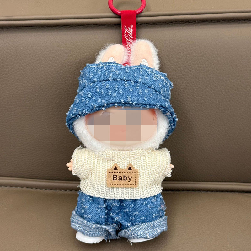 Labubu Doll Baby Clothes Outfit - 17cm Vinyl Doll Overalls Suit