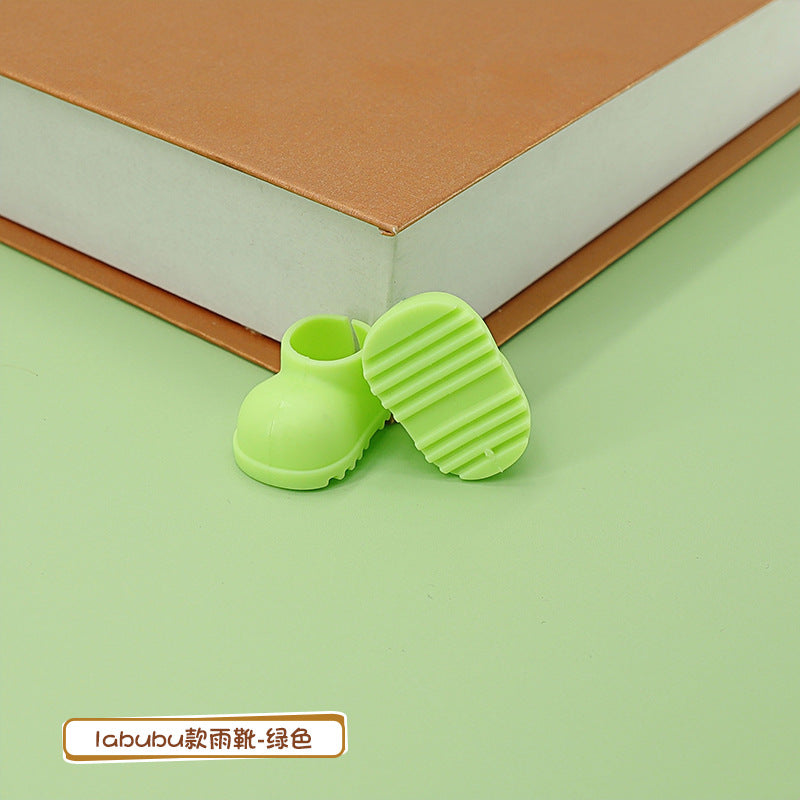 17cm Labubu Rain Boots Blind Box Pendant Doll Accessories Cute Macaron Baby Shoes Labubu Replaceable Shoes