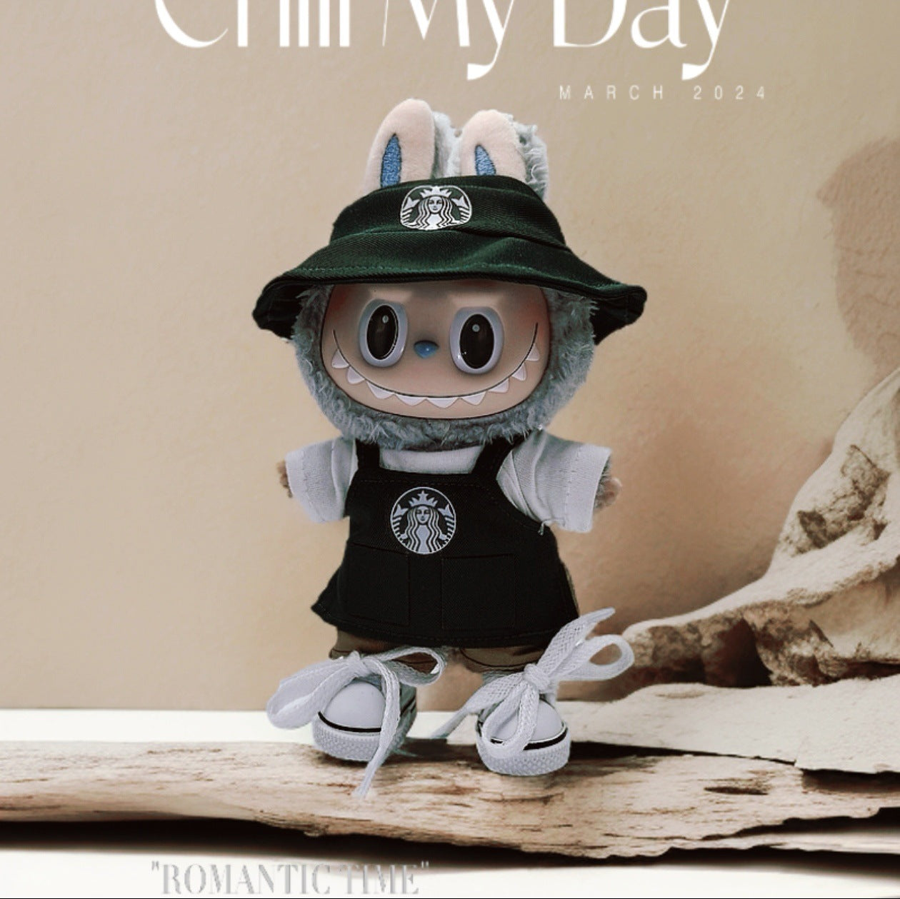 Labubu Doll Overalls Set for 17cm Vinyl Dolls