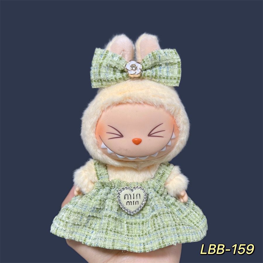 17cm Labubu Pendant Wearing Baby Clothes high quality Labubu Blind Box Pendant Doll Clothes Decorative suit
