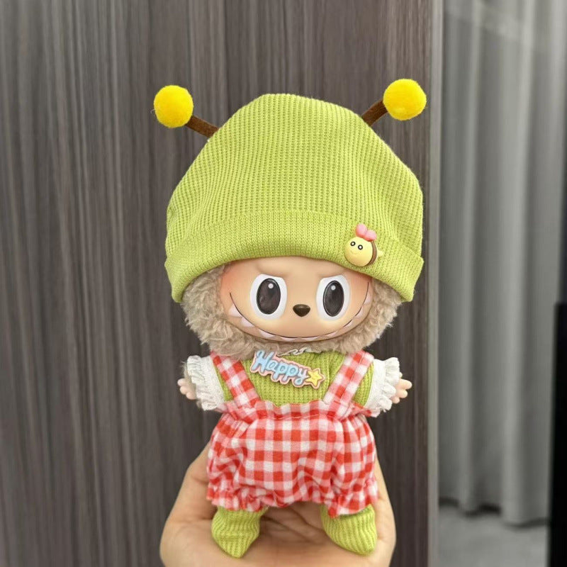 Rab cloth doll labubu17cm pendant one or two generations of vinyl plush doll suit accessories for clothes