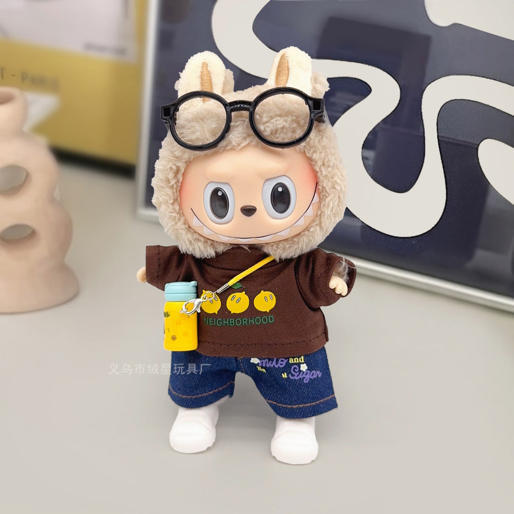 Labubu Doll Denim Outfit Set with T-Shirt & Accessories