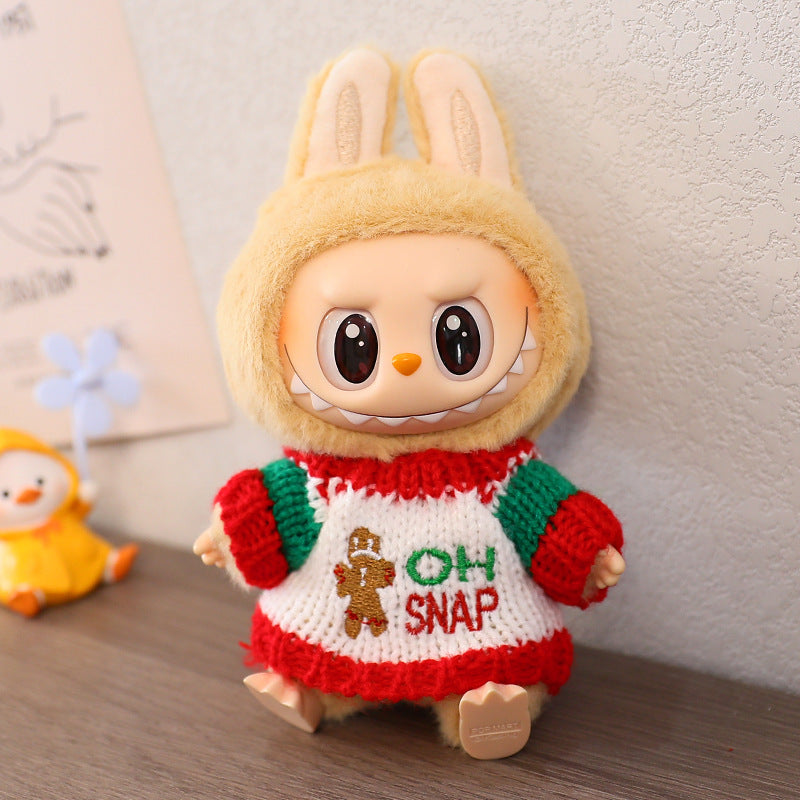 Generation II Blind Box Labubu Doll Clothes LABUBU Sit Party Doll Christmas Cloak Christmas Hat Clothes