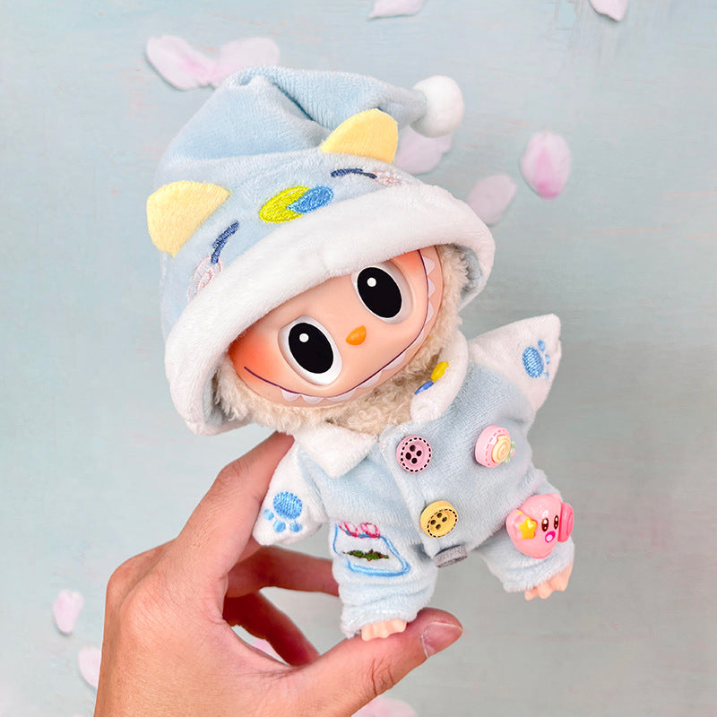 17cm Labubu Doll Clothes Set with Hat, Top, Skirt & Bag