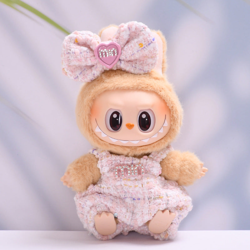 Labubu Doll Pink Overalls Outfit for 1st & 2nd Gen Pendants